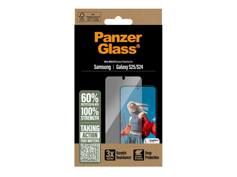 PanzerGlass Screen Protector Samsung Galaxy S25 | Ultra-Wide Fit