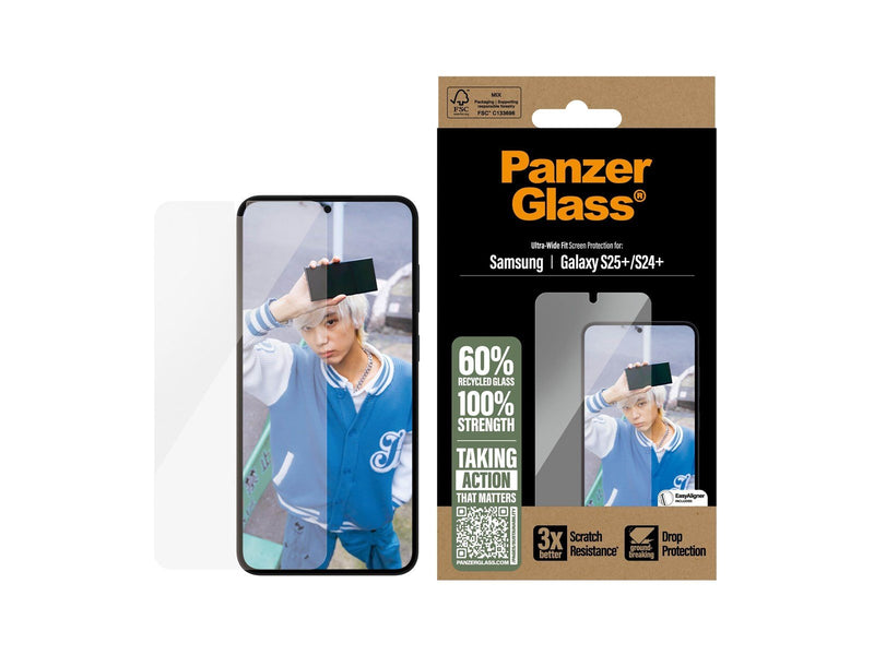 PanzerGlass Screen Protector Samsung Galaxy S25 | Ultra-Wide Fit