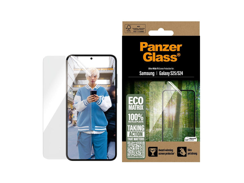 PanzerGlass Eco MATRIX Screen Protector Samsung Galaxy S25 | Ultra-Wide Fit