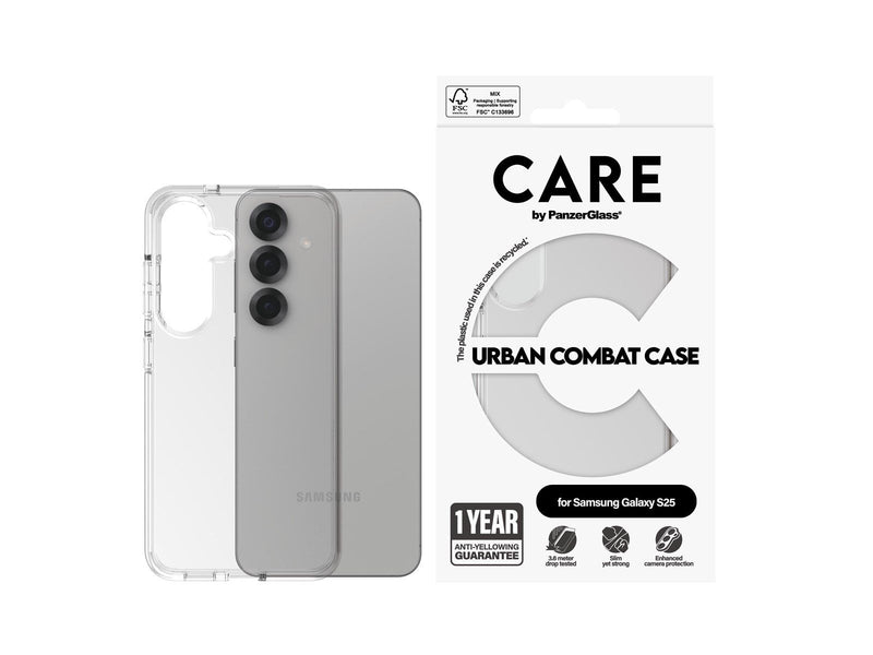 CARE by PanzerGlass Flagship Case Transparent Urban Combat w. Clear Frame Samsung Galaxy S25