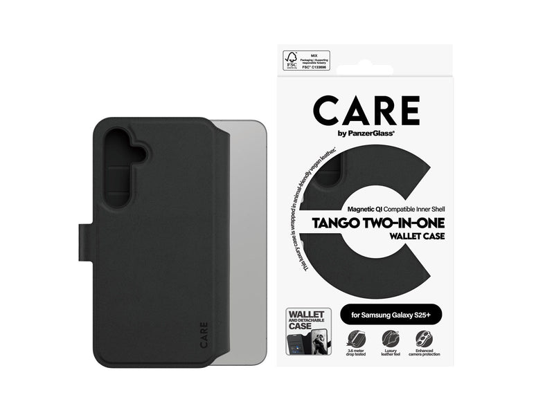 CARE by PanzerGlass Feature Case Tango Two-in-One Wallet w. QI Compatible Samsung Galaxy S25