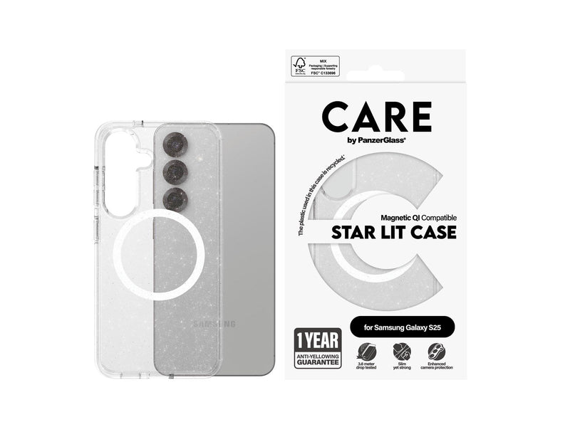 CARE by PanzerGlass Flagship Case Urban Combat Star Lit w. White QI Compatible Samsung Galaxy S25