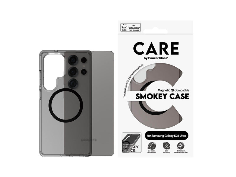 CARE by PanzerGlass Flagship Case Urban Combat Smokey w. Black QI Compatible Samsung Galaxy S25 Ultra