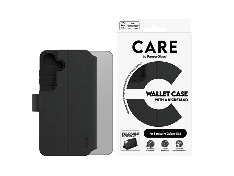 CARE by PanzerGlass Feature Wallet Case w. Kickstand Samsung Galaxy S25