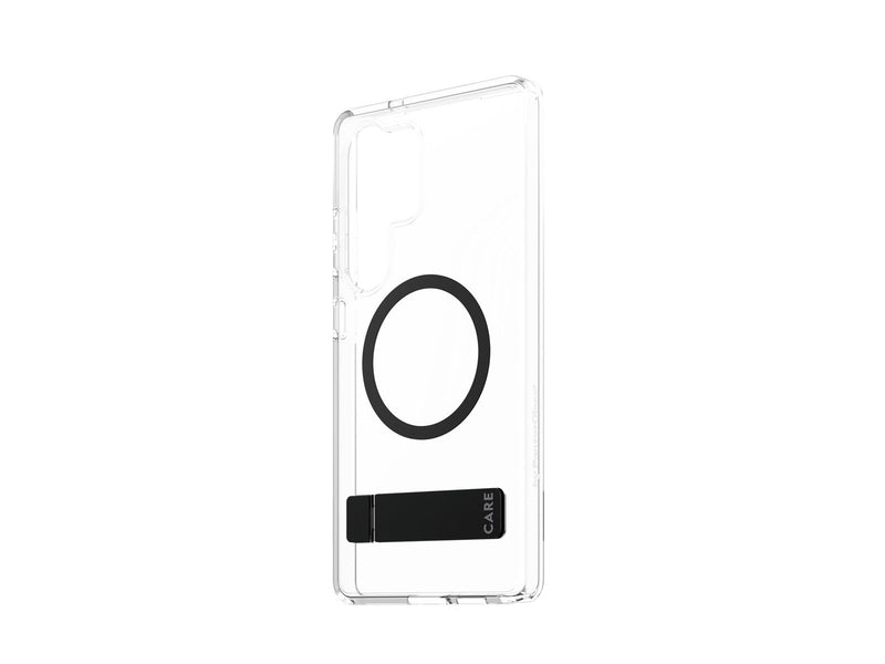 CARE by PanzerGlass Feature Case Transparent w. Black Kickstand & QI Compatible Samsung Galaxy S25 Ultra