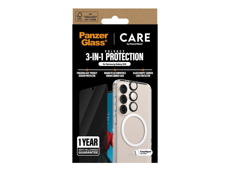 CARE by PanzerGlass Flagship 3-in-1 Privacy Bundle Samsung Galaxy S25