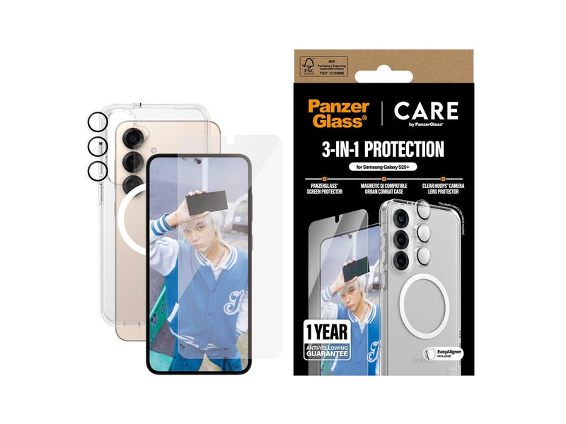 CARE by PanzerGlass Flagship 3-in-1 Bundle Samsung Galaxy S25