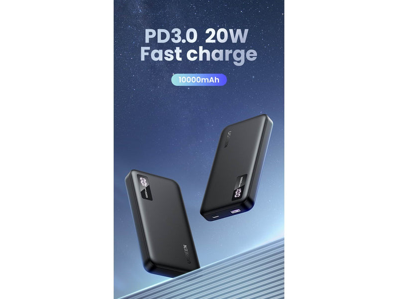UGREEN 10000mah Two-Way Fast Charging Power Bank Black Powerbank (Akku) - schwarz - 10000 mAh