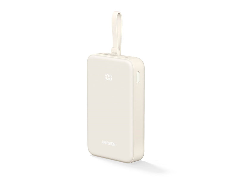 UGREEN 20000mah Power Bank With Built-In Cable Powerbank (Akku) - Beige - 20000 Ah