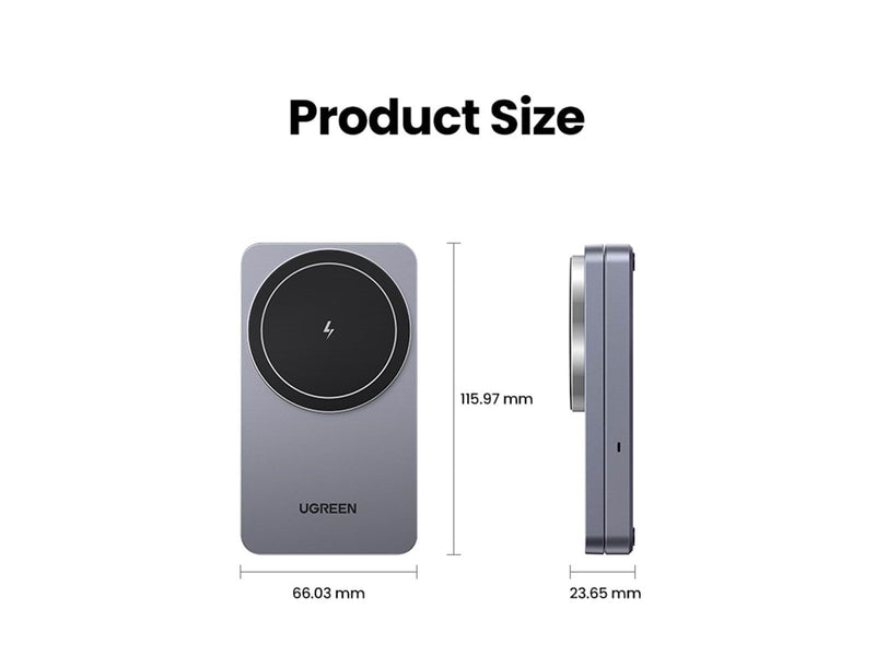UGREEN 2-In-1 Magnetic Wireless Charger Grey