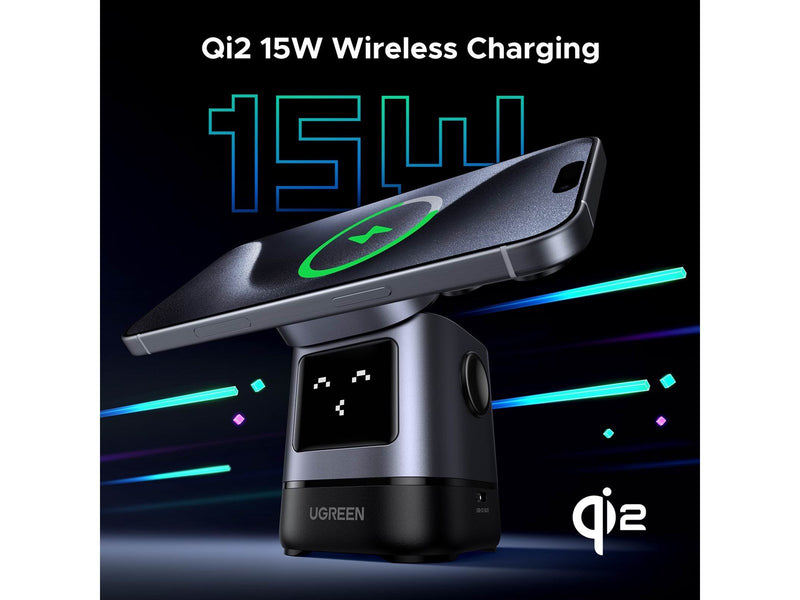 UGREEN Uno 2 In 1 Wireless Charger-Qi2 15w Wireless Charging