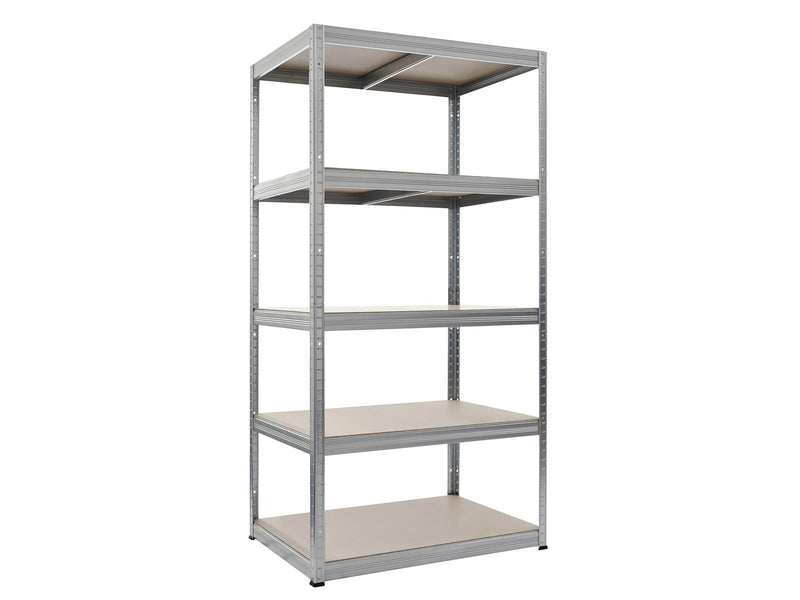 Workit HOME It® steel bookcase with 5 wooden shelves 180×90×40 cm galvanized