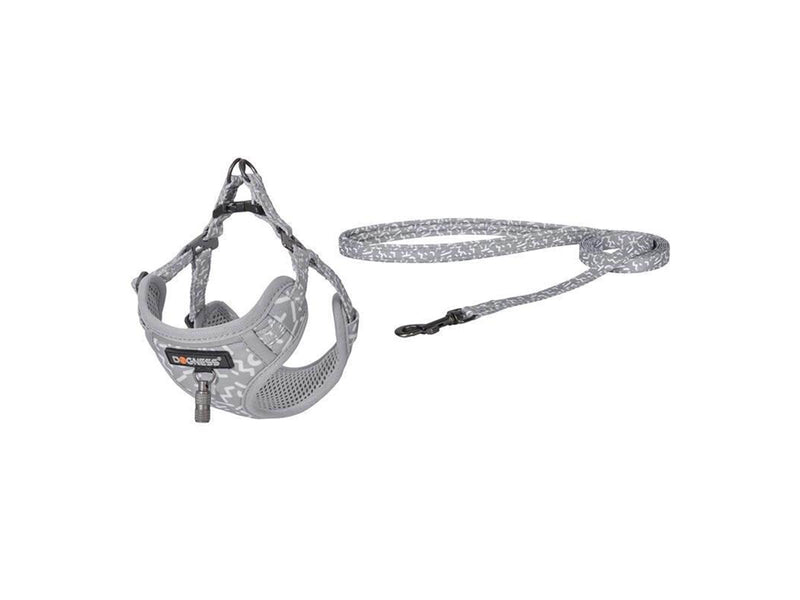 Dogness walking set leash+harness for dog (light gray)