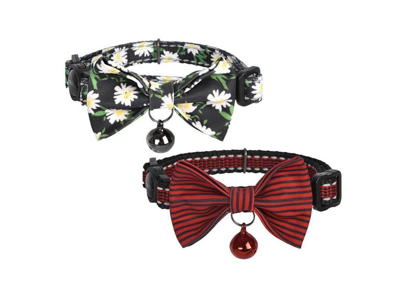 Dogness cat collar set 2 pcs. (multicolor/red waterproof)