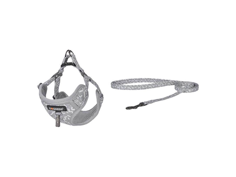 Dogness Cat set harness and leash (Light Grey)