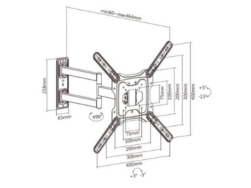 Homeit HOME It® TV mount extendable/tiltable 32-55" 35 kg