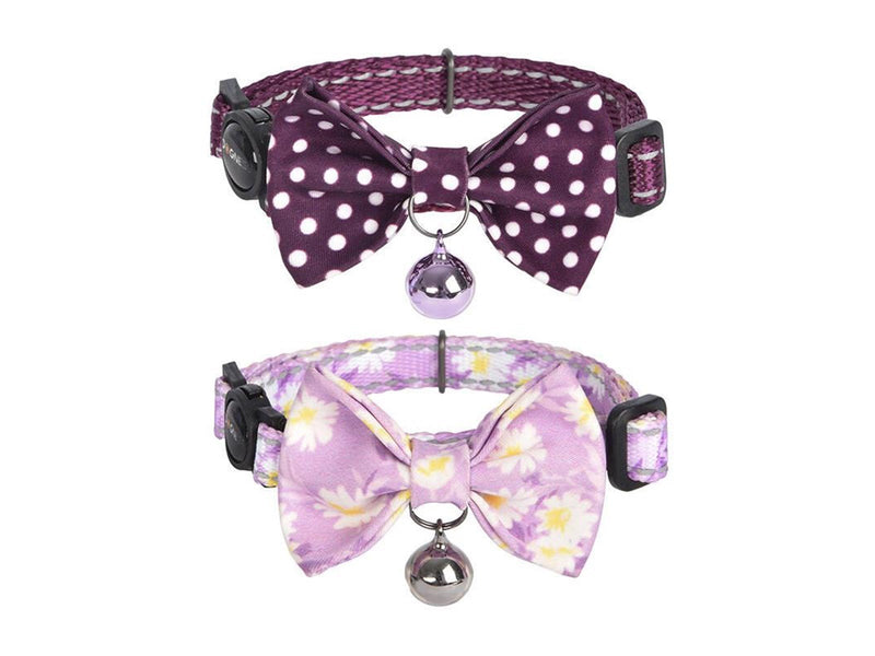 Dogness cat collar set 2 pcs. (pink/purple)