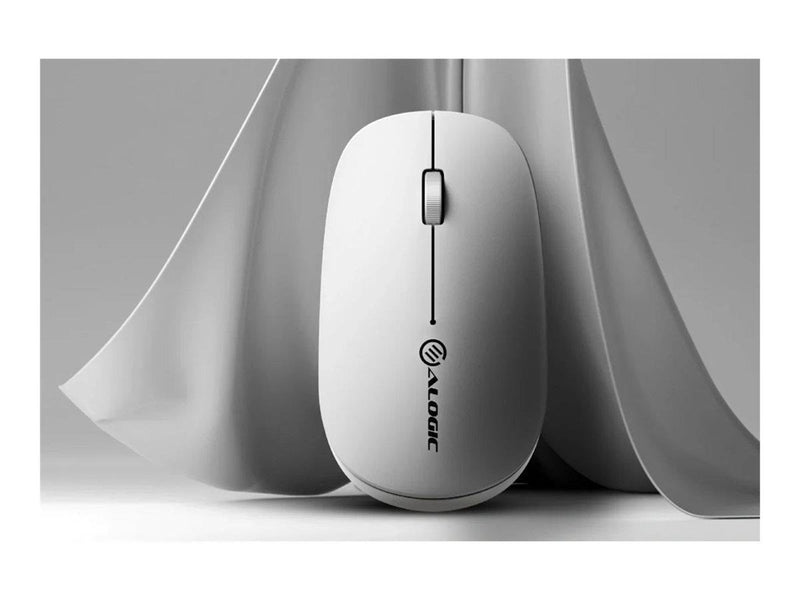 ALOGIC Echelon - mouse - rechargeable - 2.4 GHz Bluetooth 5.0 - white - Maus (Weiß)