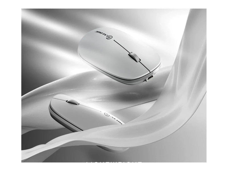 ALOGIC Echelon - mouse - rechargeable - 2.4 GHz Bluetooth 5.0 - white - Maus (Weiß)