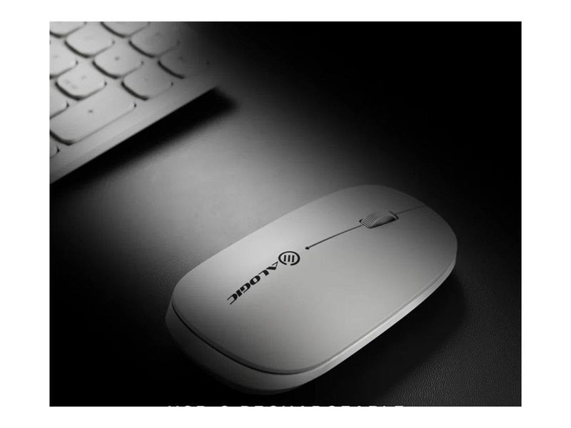 ALOGIC Echelon - mouse - rechargeable - 2.4 GHz Bluetooth 5.0 - white - Maus (Weiß)