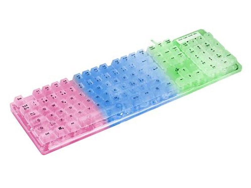 Deltaco DK250 Transparent Gaming Keyboard - Gaming Tastaturen - Nordisch - Transparent