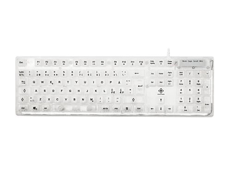 Deltaco DK250 Transparent Gaming Keyboard - Gaming Tastaturen - Nordisch - Transparent