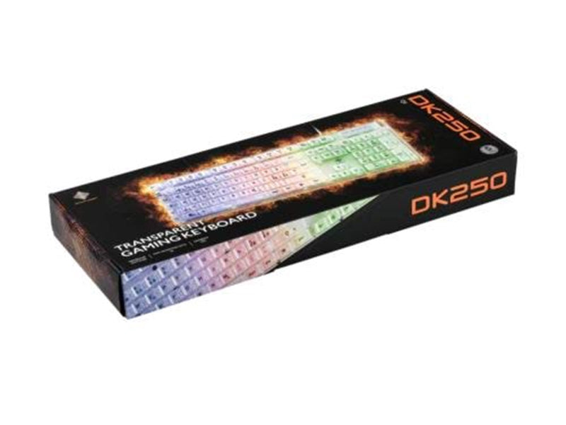 Deltaco DK250 Transparent Gaming Keyboard - Gaming Tastaturen - Nordisch - Transparent