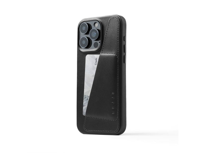 Mujjo iPhone 15 Pro Max Wallet Leather Case - Black