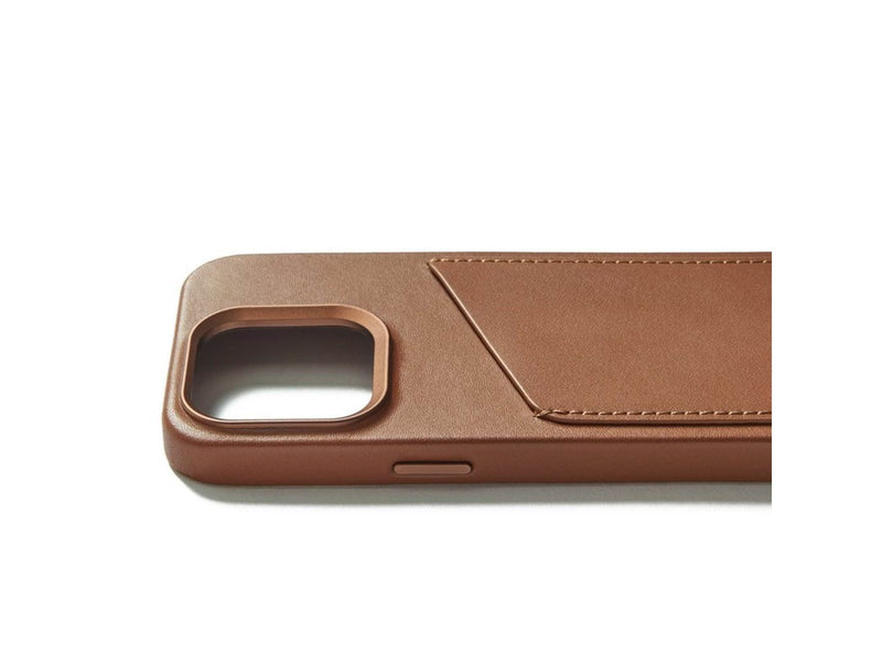 Mujjo iPhone 15 Pro Wallet Leather Case - Tan