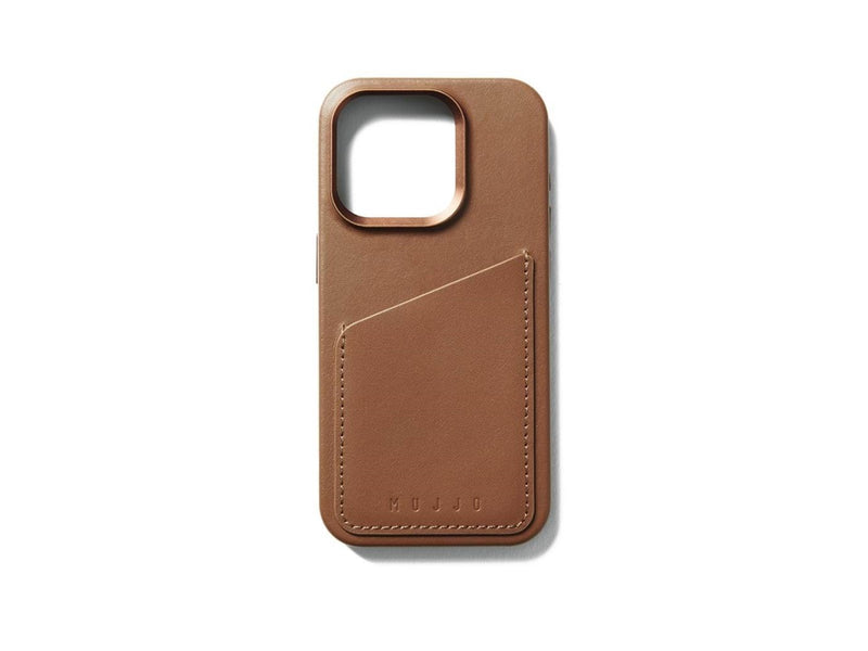 Mujjo iPhone 15 Pro Wallet Leather Case - Tan