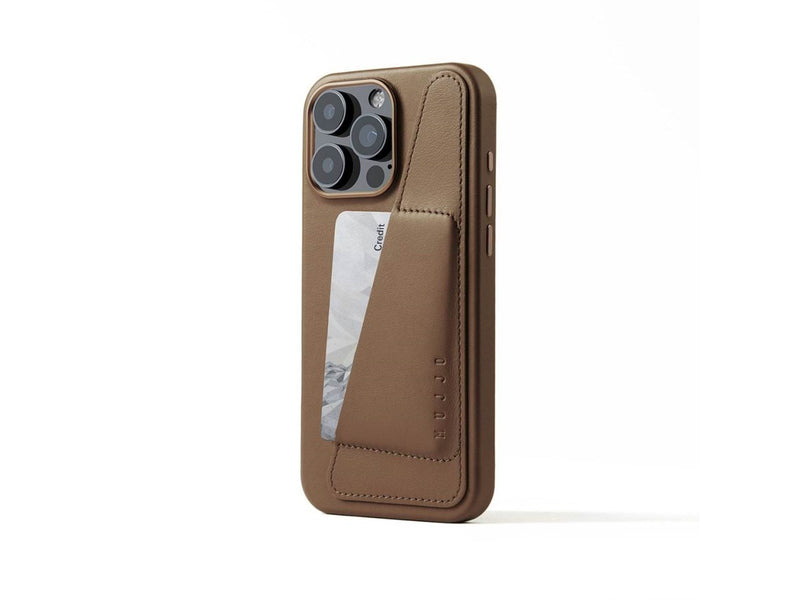 Mujjo Wallet Leather Case for iPhone 16 Pro Max - Tan