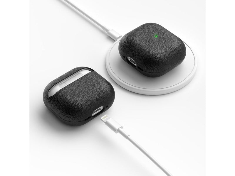 KeyBudz Artisan Series Leather Case for Airpods 4:th gen - Black