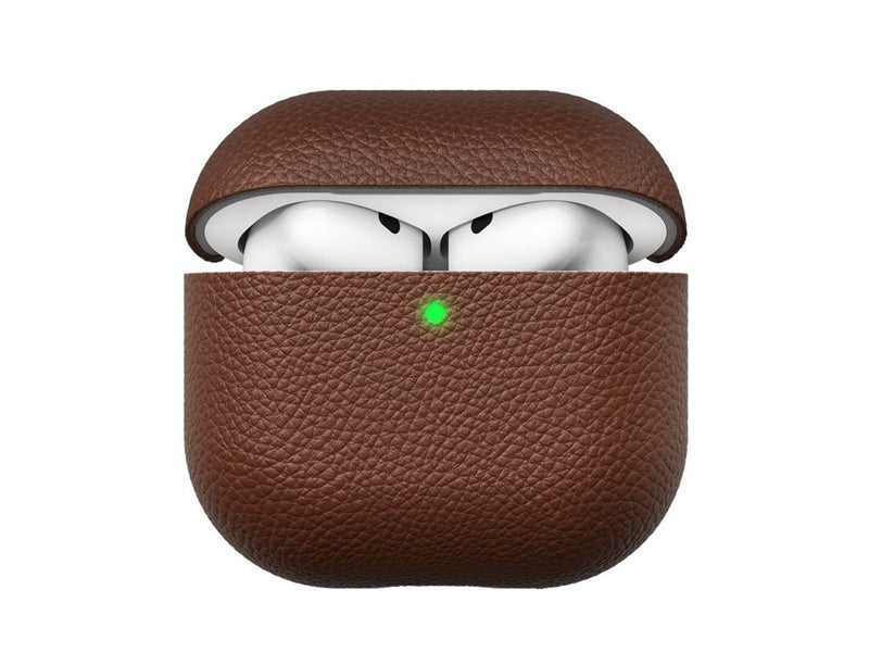 KeyBudz Artisan Series Leather Case for Airpods 4:th gen - Natural Brown