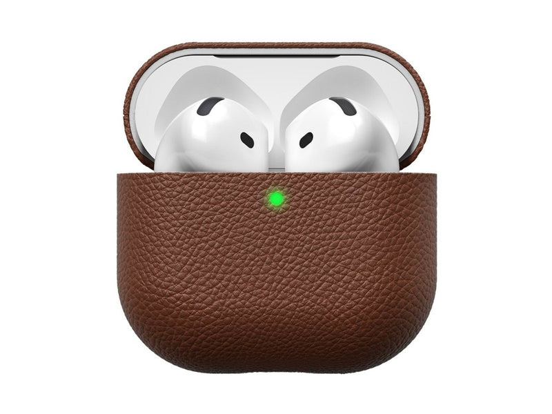 KeyBudz Artisan Series Leather Case for Airpods 4:th gen - Natural Brown