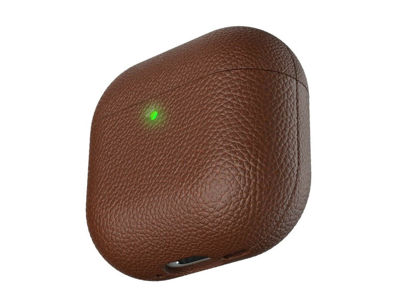 KeyBudz Artisan Series Leather Case for Airpods 4:th gen - Natural Brown