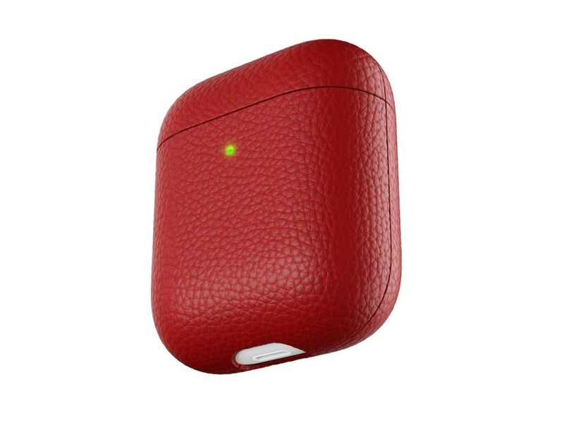 KeyBudz PodSkinz Artisan Series Leather Case - Handcrafted Leather Case for your Airpods - Red