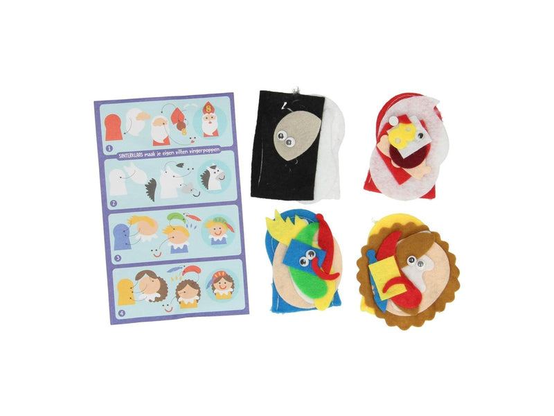 Wins Holland - Make your own Felt Finger Puppets Sinterklaas 4 pcs.