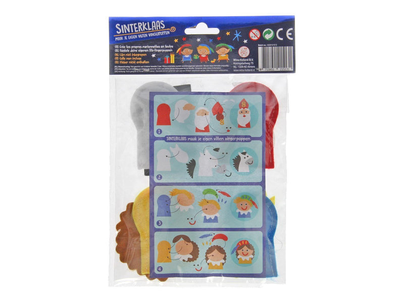 Wins Holland - Make your own Felt Finger Puppets Sinterklaas 4 pcs.