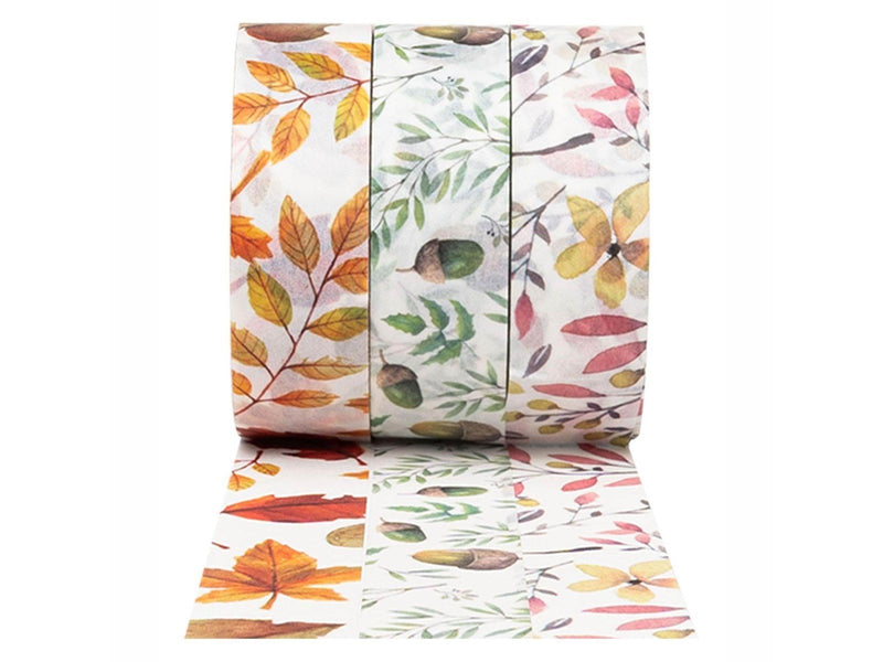 Colorations - Washi Tape Autumn Leaves 3 Rolls 5mtr.
