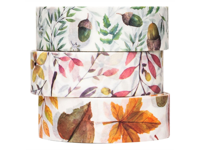 Colorations - Washi Tape Autumn Leaves 3 Rolls 5mtr.