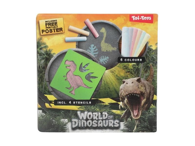 World of Dinosaurs Sidewalk Chalk Dino with Stencils 10pcs.