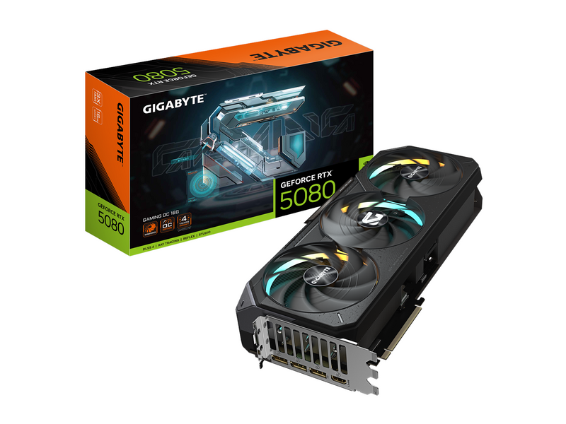 GIGABYTE GeForce RTX 5080 GAMING OC - 16GB GDDR7 RAM - Grafikkarte