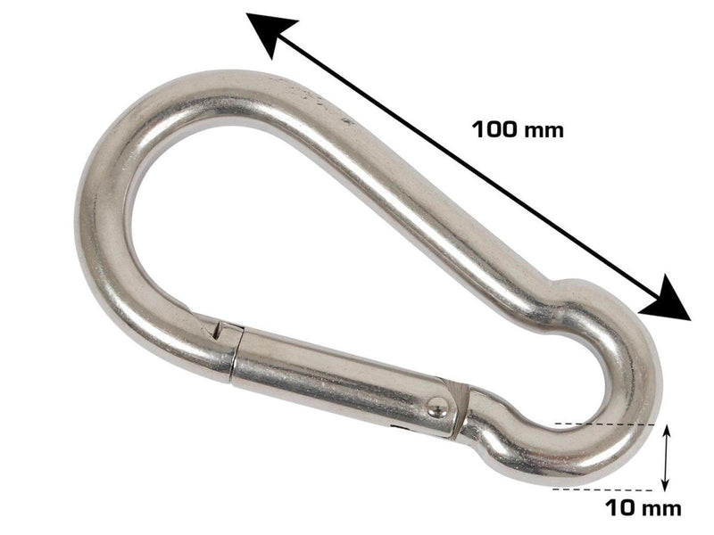 Homeit fireman's snap hook Ø10 x 100 mm stainless steel 2 pcs.
