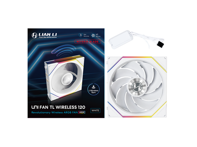 Lian Li UNI FAN TL Wireless Reverse - Gehäuselüfter - 120mm - Weiß - 33 dBA