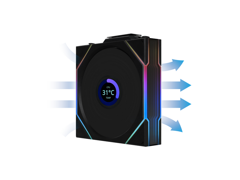 Lian Li UNI FAN TL Wireless LCD - Gehäuselüfter - 120mm - Schwarz - 32 dBA