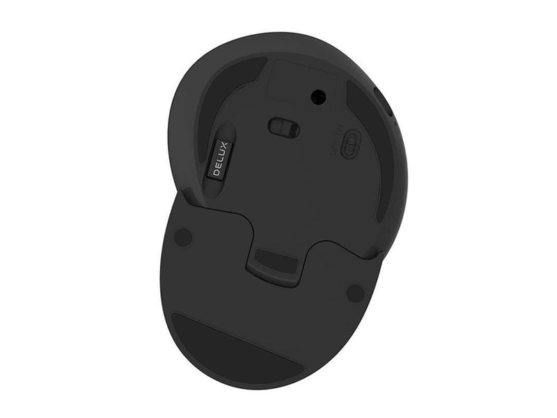 DeLUX M618G DB + BT wireless vertical mouse - Ergonomische Maus (Schwarz)