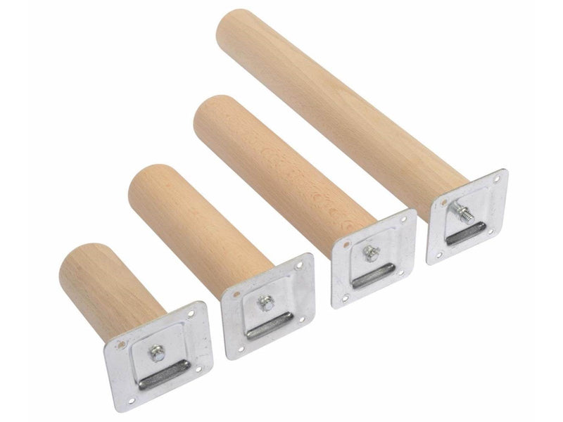 Homeit round table leg with straight bracket Ø41 x 10 cm beech wood
