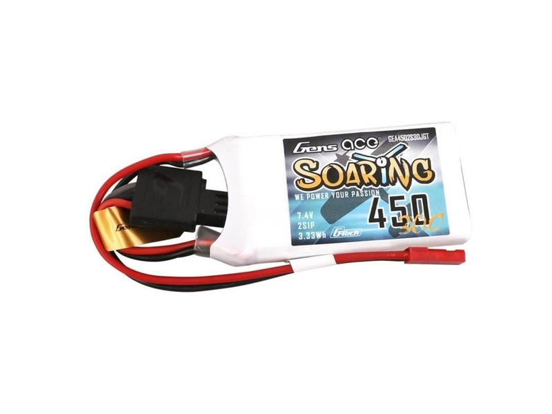 Gens ace &Tattu Battery G-Tech Soaring 450mAh 7.4V 30C 2S1P JST-SYP