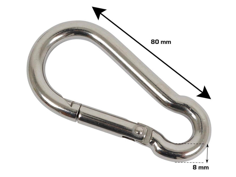 Homeit fireman's carabiner Ø8 x 80 mm stainless steel 2 pcs.