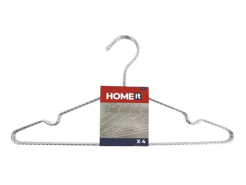 Homeit twisted hanger 42 x 21 cm 4-pack silver